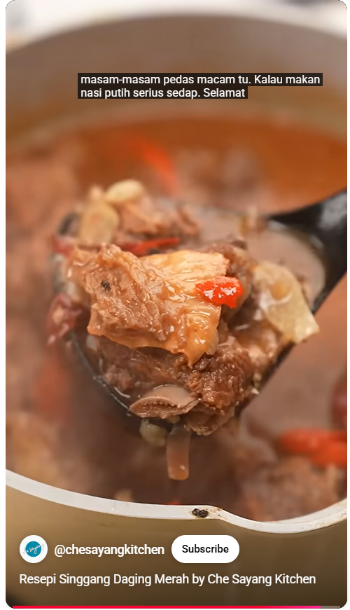 Resepi Singgang Daging Merah by Che Sayang Kitchen